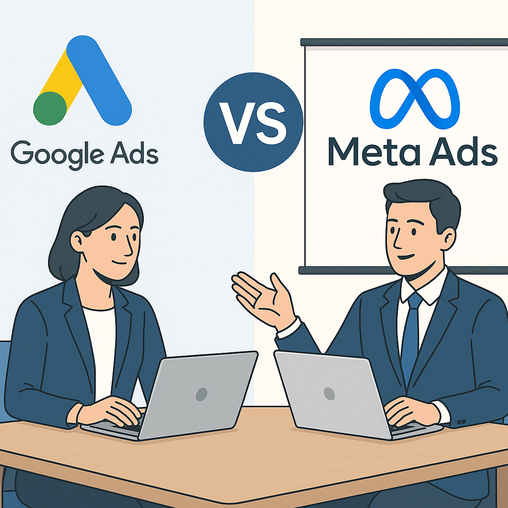 Google Ads ile Meta Ads Karşılaştırması: Hangi Platform İşinize Daha Fazla Kazandırır? — UGİ BİLİŞİM blog kapağı ve dijital pazarlama içeriği