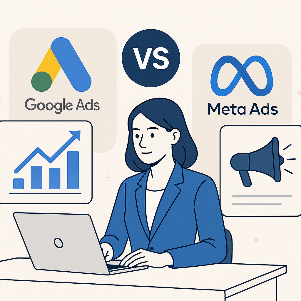 Google Ads ve Meta Ads Karşılaştırması: Hangi Platform İşletmenize Daha Uygun? — UGİ BİLİŞİM blog kapağı ve dijital pazarlama içeriği