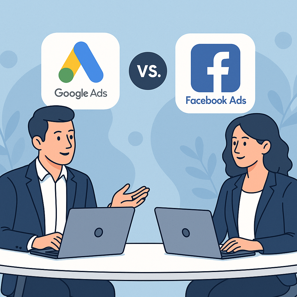 Google Ads ile Facebook Ads Karşılaştırması: Hangisi İşletmenize Daha Uygun? — UGİ BİLİŞİM blog kapağı ve dijital pazarlama içeriği