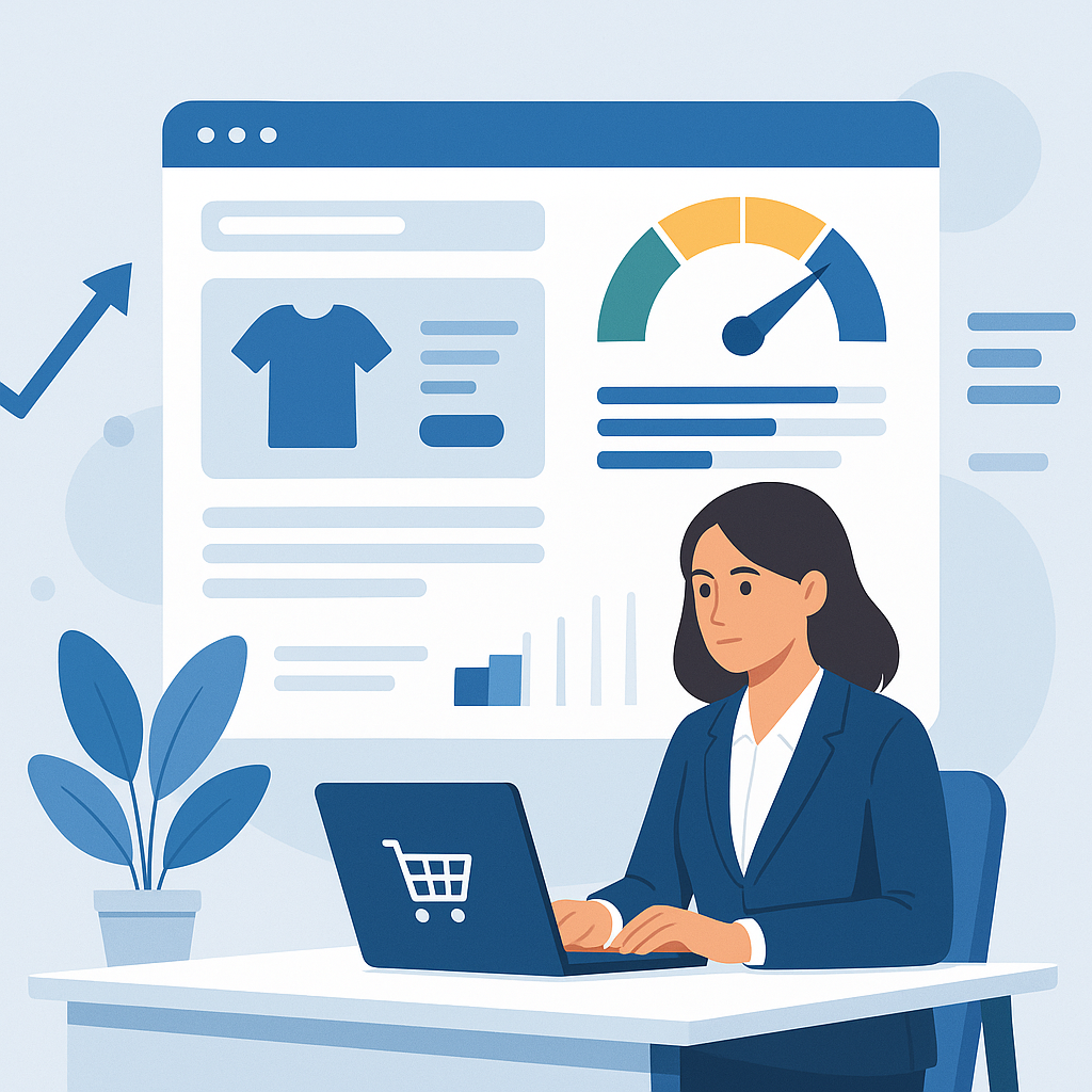 E-Ticaret Sitenizin Hızını Artırmanın 7 Yolu: Core Web Vitals Rehberi — UGİ BİLİŞİM blog kapağı ve dijital pazarlama içeriği