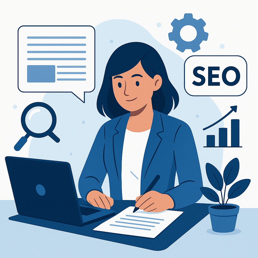 SEO Uyumlu İçerik Yazımının Önemi ve İpuçları blog yazısı öne çıkan görseli — UGİ BİLİŞİM