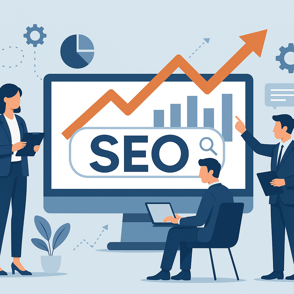 SEO Stratejileri ile Rakiplerinizi Geride Bırakın — UGİ BİLİŞİM blog kapağı ve dijital pazarlama içeriği