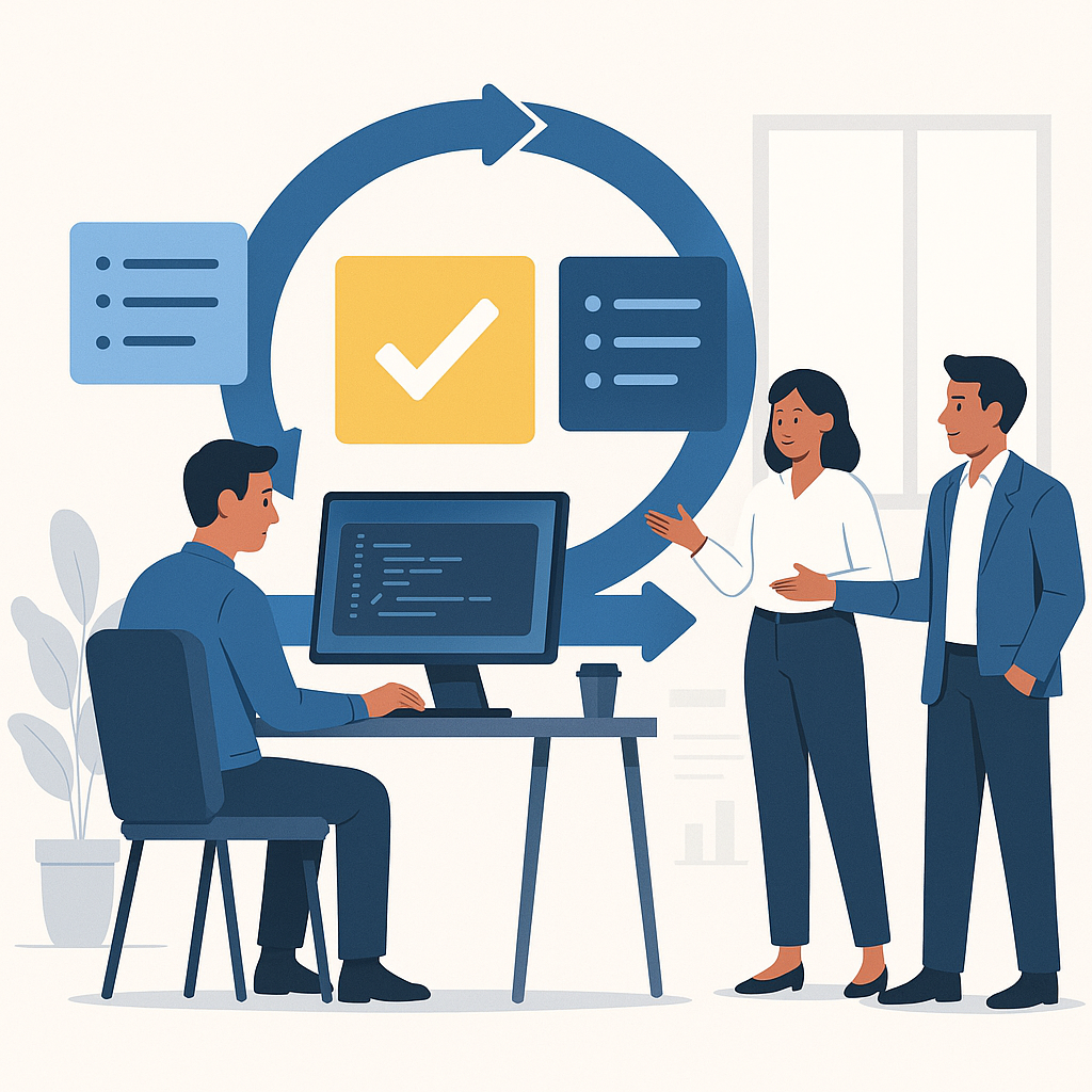 Yazılım Geliştirmede Agile Metodolojisi: Hız ve Esneklik blog yazısı öne çıkan görseli — UGİ BİLİŞİM