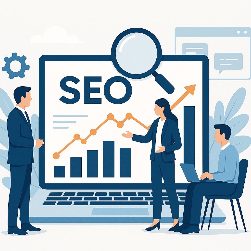 SEO Stratejileri ile Organik Trafiği Artırmanın Yolları — UGİ BİLİŞİM blog kapağı ve dijital pazarlama içeriği