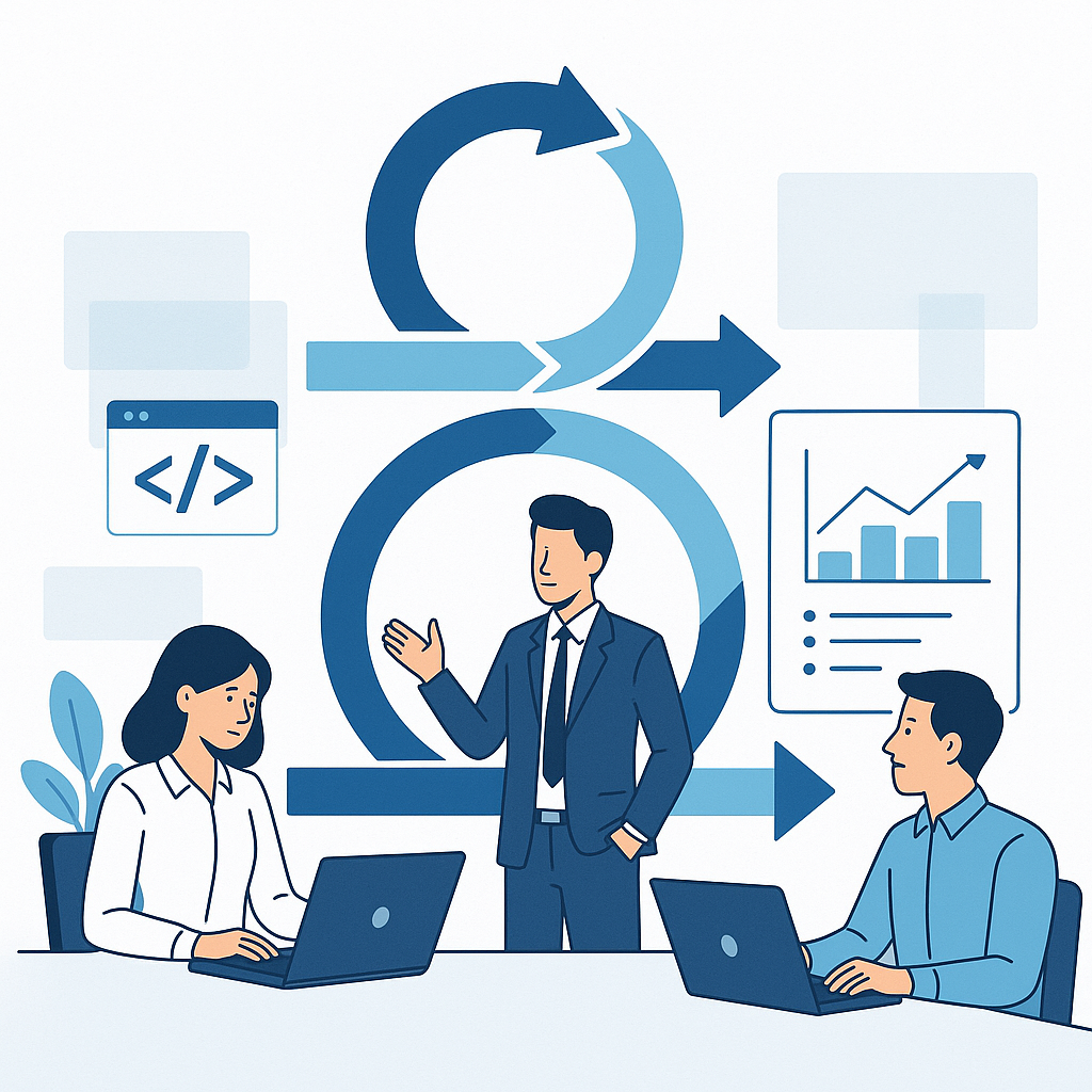 Yazılım Geliştirme Sürecinde Agile Metodolojisi Nedir? blog yazısı öne çıkan görseli — UGİ BİLİŞİM