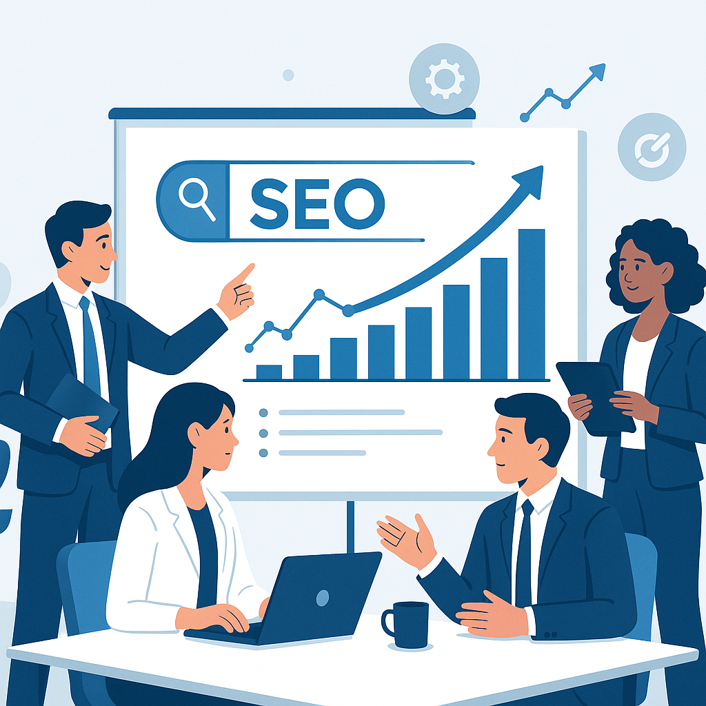 SEO Stratejileri ile Organik Trafiği Artırmanın Yolları — UGİ BİLİŞİM blog kapağı ve dijital pazarlama içeriği