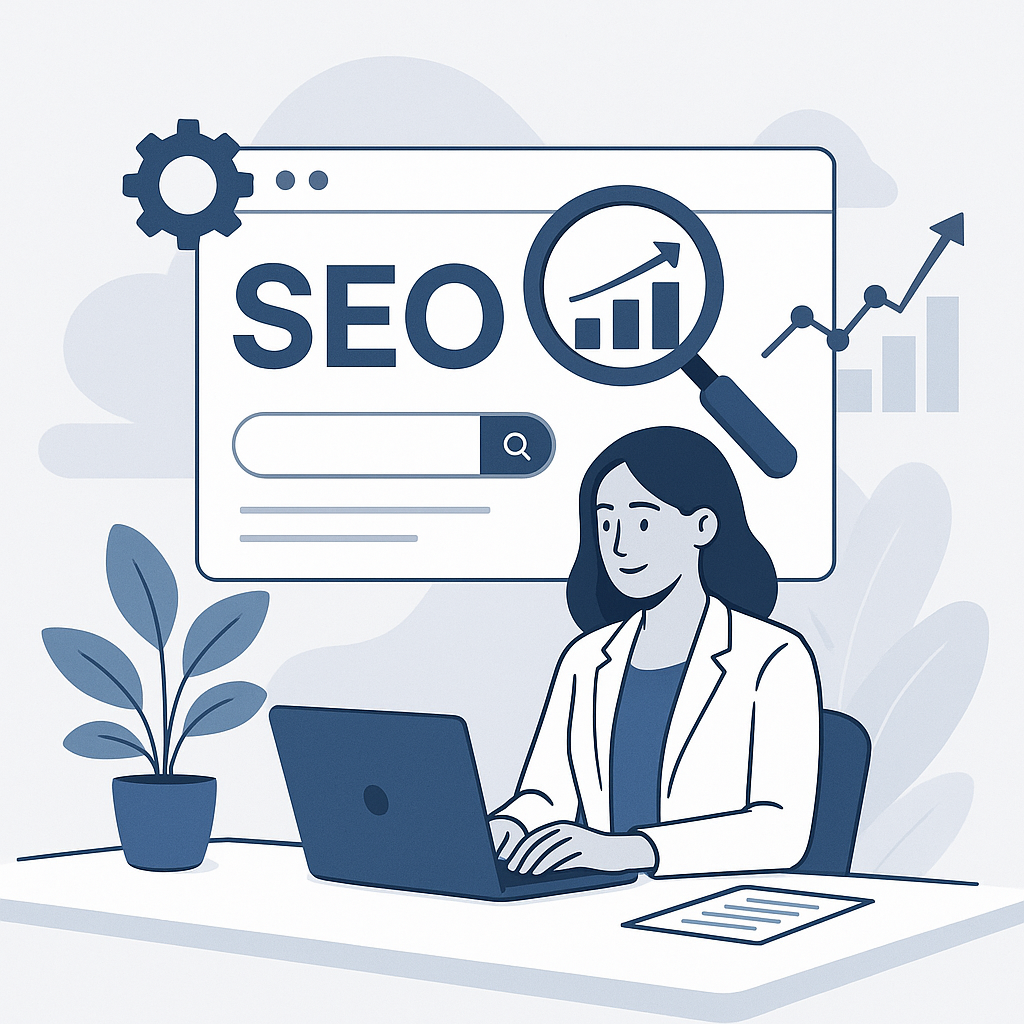 SEO Stratejileri ile Organik Trafiği Artırmanın Yolları — UGİ BİLİŞİM blog kapağı ve dijital pazarlama içeriği