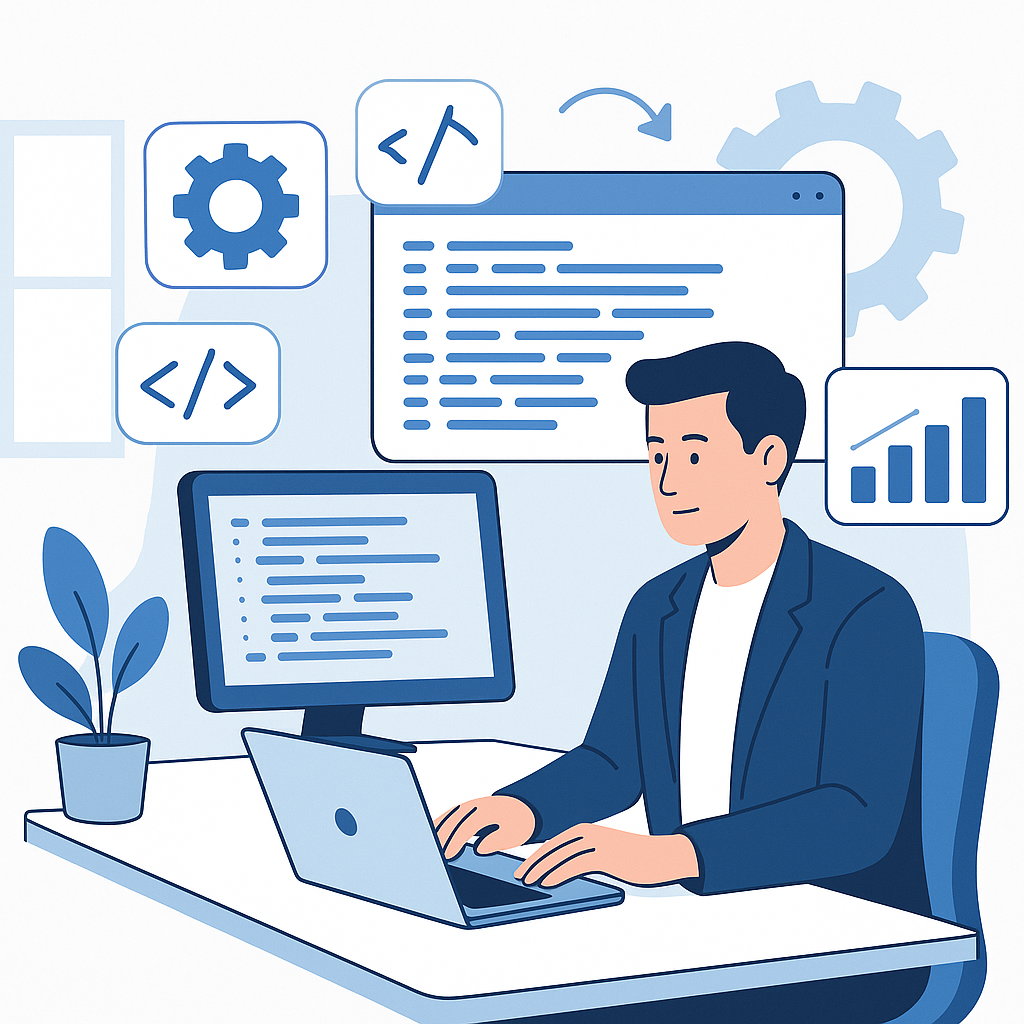 Yazılım Geliştirmede En İyi Uygulamalar ve Trendler — UGİ BİLİŞİM blog kapağı ve dijital pazarlama içeriği