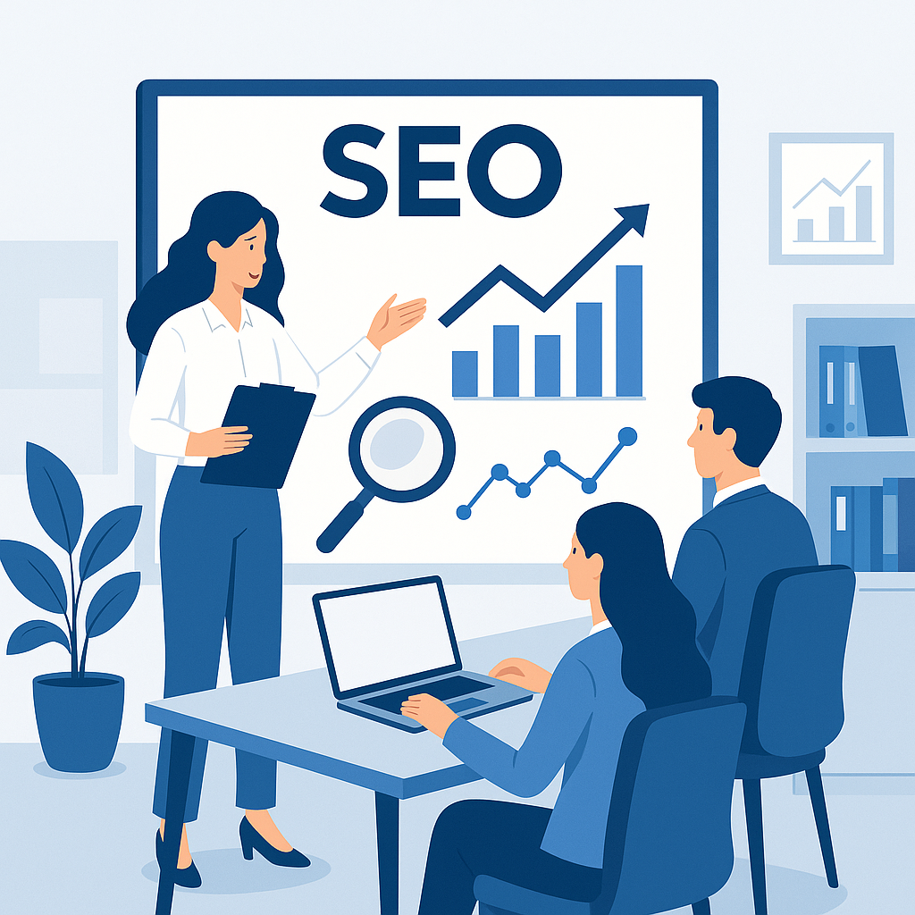 SEO Stratejileri ile Organik Trafiği Artırmanın Yolları — UGİ BİLİŞİM blog kapağı ve dijital pazarlama içeriği