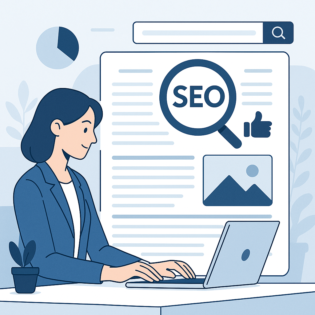 SEO Uyumlu İçerik Yazmanın Önemi ve İpuçları — UGİ BİLİŞİM blog kapağı ve dijital pazarlama içeriği