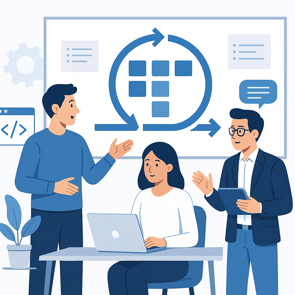 Yazılım Geliştirme Sürecinde Agile Metodolojisi — UGİ BİLİŞİM blog kapağı ve dijital pazarlama içeriği