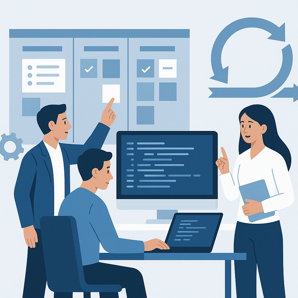 Yazılım Geliştirmede Agile Metodolojisinin Önemi — UGİ BİLİŞİM blog kapağı ve dijital pazarlama içeriği