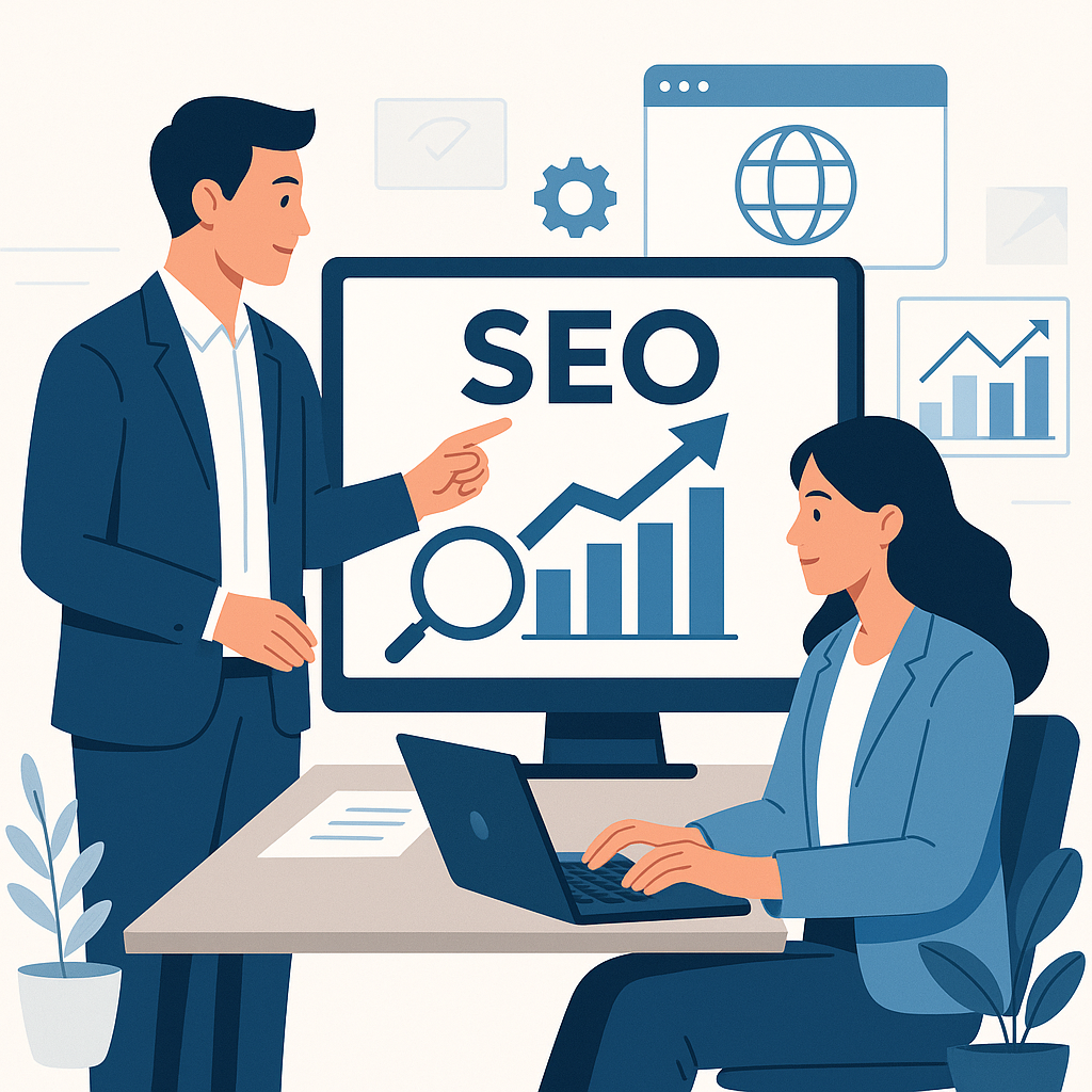 SEO Stratejileri ile Arama Motorlarında Yükselmek — UGİ BİLİŞİM blog kapağı ve dijital pazarlama içeriği