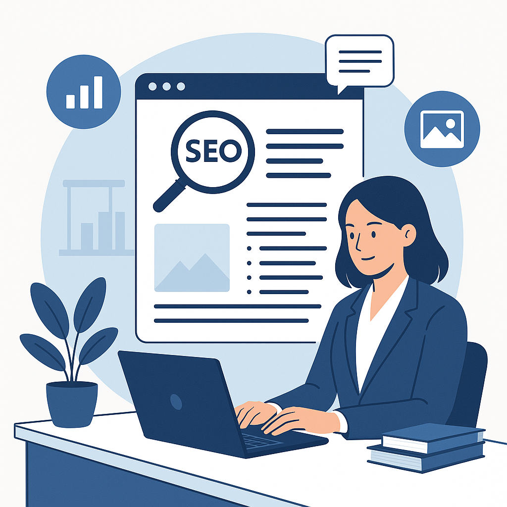 SEO Uyumlu İçerik Oluşturmanın Yolları — UGİ BİLİŞİM blog kapağı ve dijital pazarlama içeriği