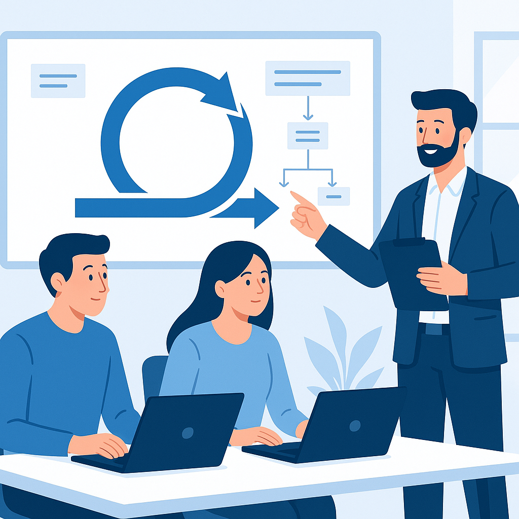 Yazılım Geliştirme Süreçlerinde Agile Metodolojisinin Avantajları — UGİ BİLİŞİM blog kapağı ve dijital pazarlama içeriği
