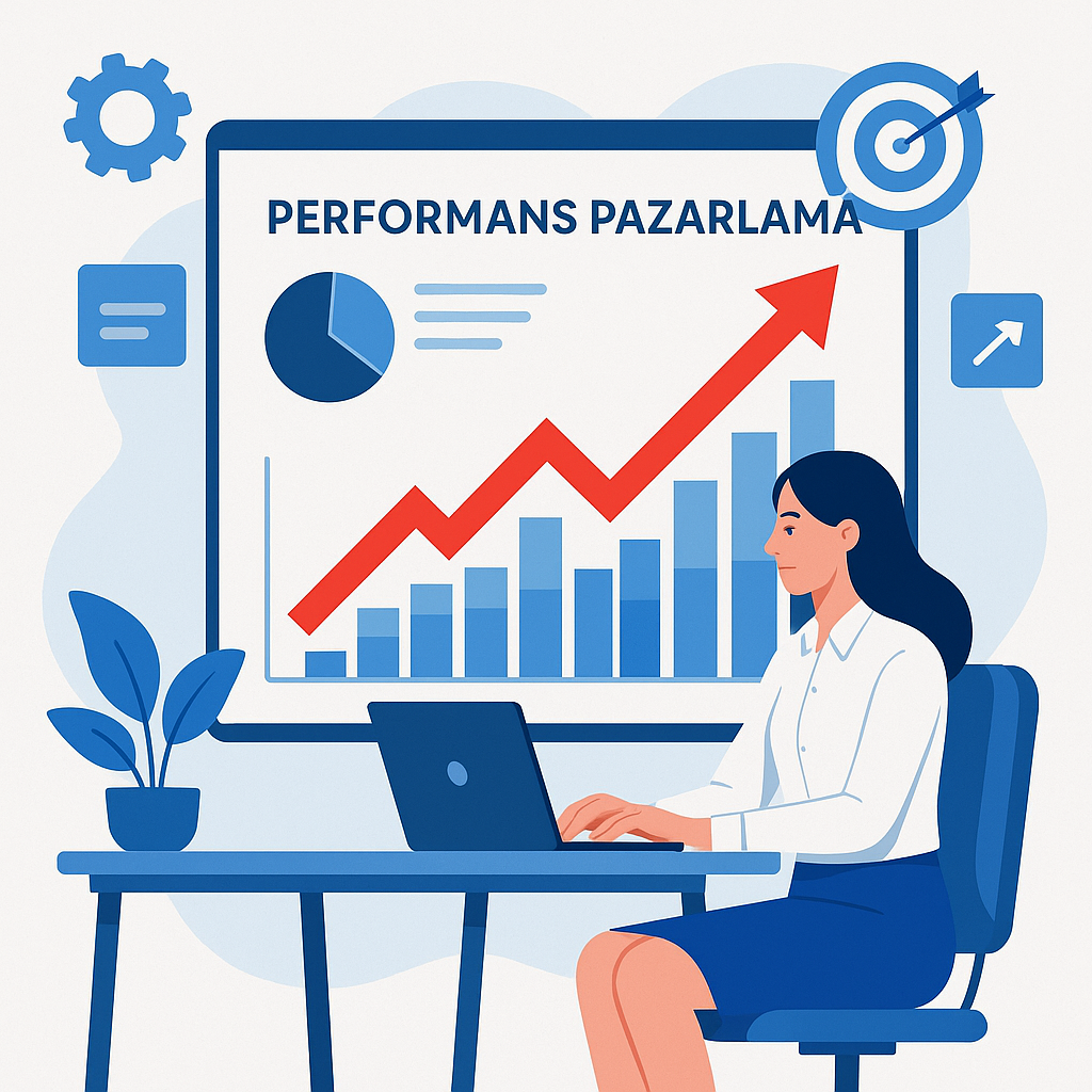 Performans Pazarlama ile Dönüşüm Oranlarını Artırmanın Yolları başlığını tasvir eden UGİ BİLİŞİM blog görseli